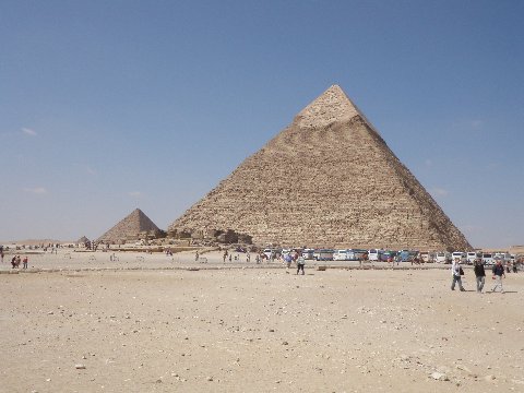 Buses in front of Khafres Pyramid Buses in front of Khafres Pyramid
