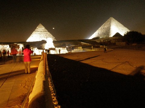 Lit Pyramids Before Earth Hour