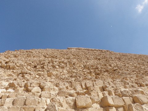 Looking up the East Face of Khafres Pyramid Looking up the East Face of Khafres Pyramid