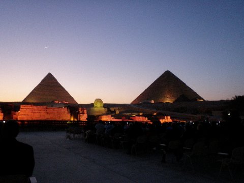 Pyramid Light Show Crowd